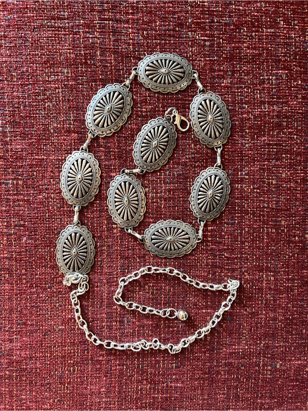 Faux Silver Concho Belt